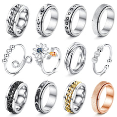 FASACCO 12-piece bee fidget ring for focused breathing during work or study