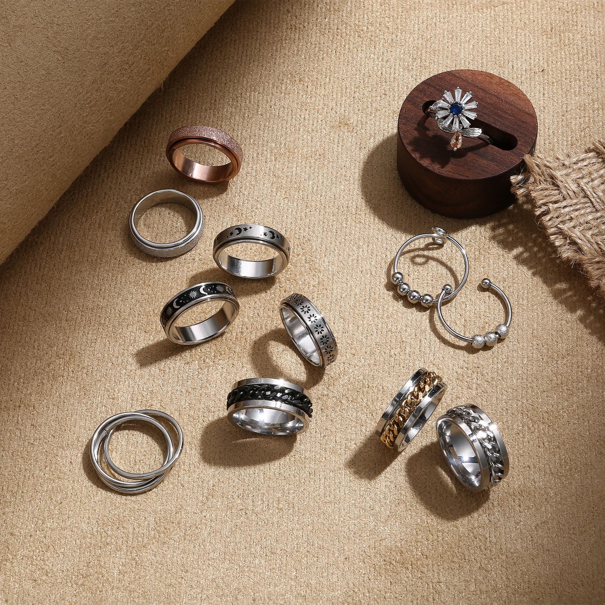 FASACCO flower ring adds a decorative touch while discreetly easing fidgeting.