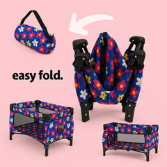 Fash N Kolor 18 inch doll bed with foldable design for easy travel