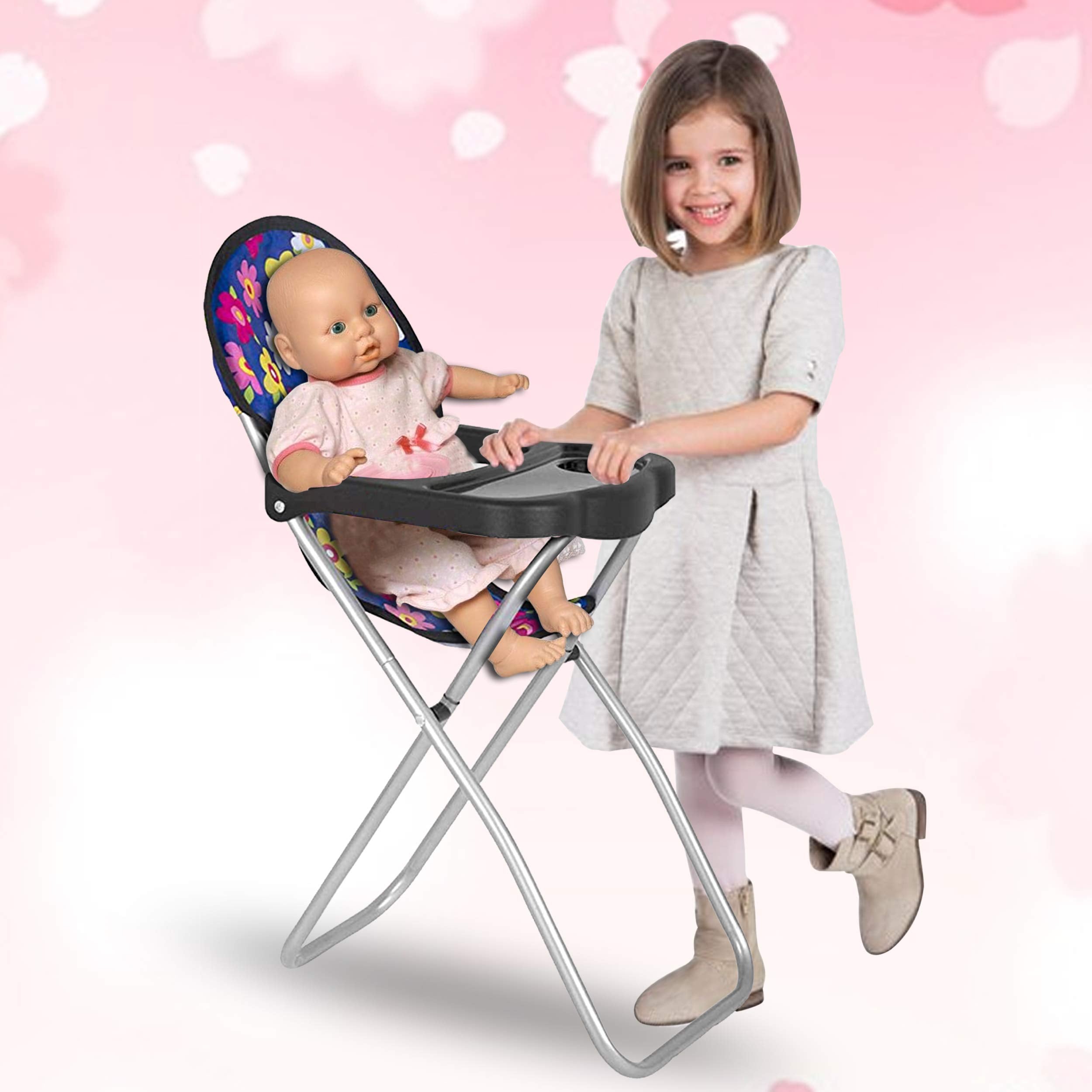 Fash N Kolor high chair fits 18-inch dolls with sturdy, safe design.