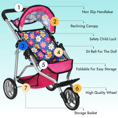 Fash N Kolor stroller basket storage for doll accessories during play.