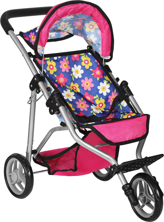 Fash N Kolor baby doll stroller with hood for shaded pretend outings.