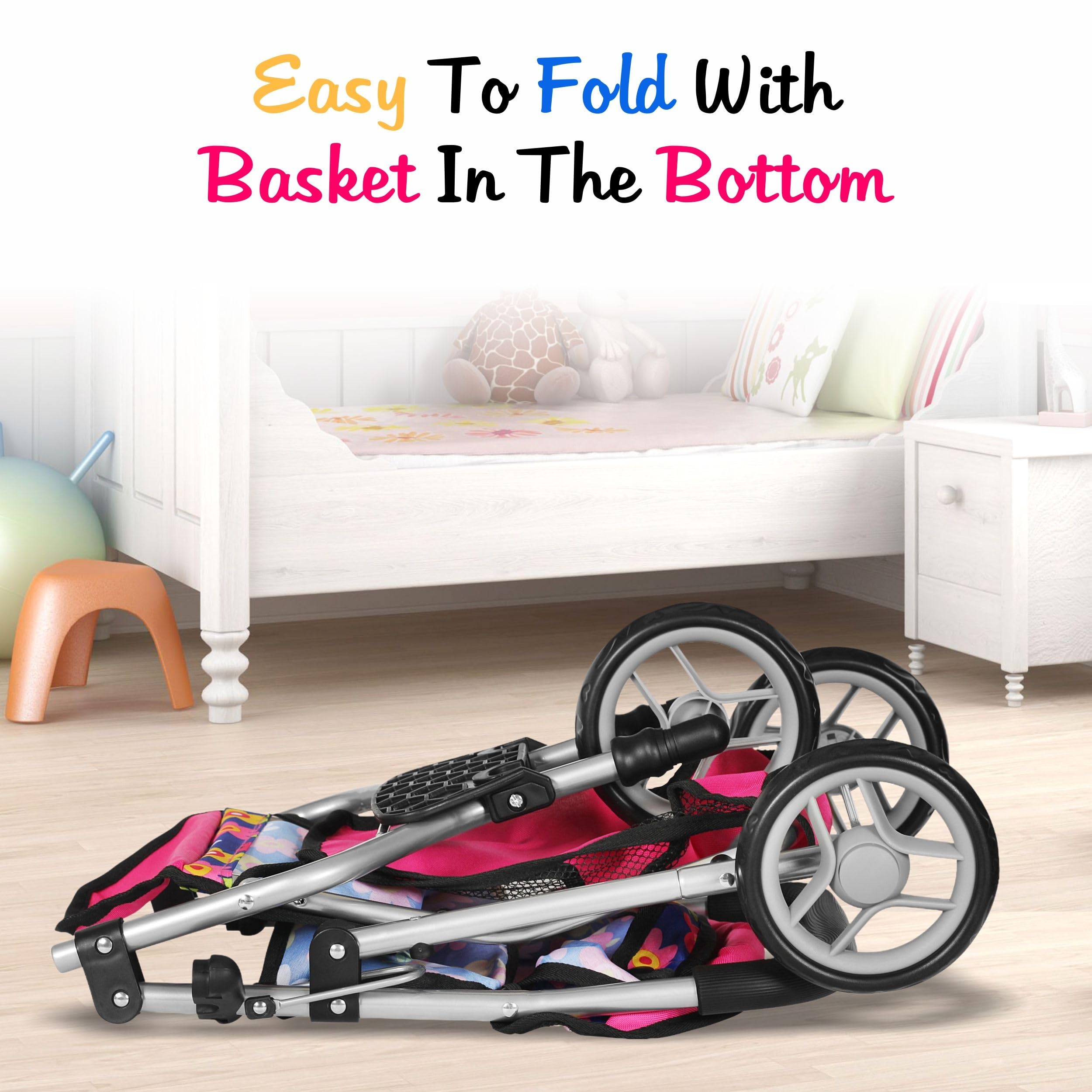 Fash N Kolor stroller wheels glide smoothly on any surface.