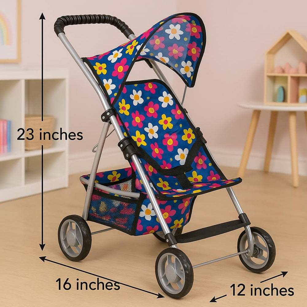 Fash N Kolor stroller with a handy bottom basket for small toys and accessories.