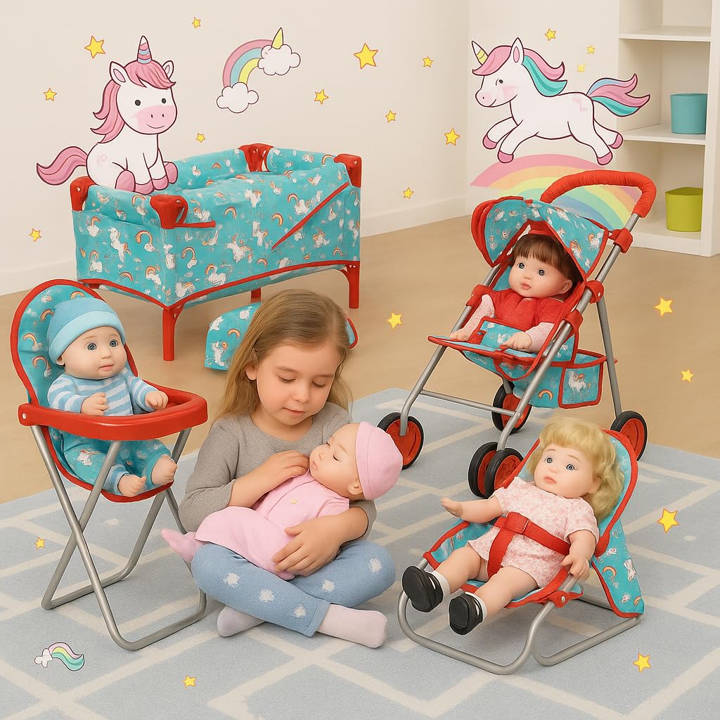Fash n Kolor foldable doll bed for easy storage and pretend naps.