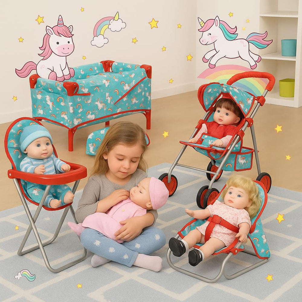 Fash n Kolor foldable doll bed for easy storage and pretend naps.