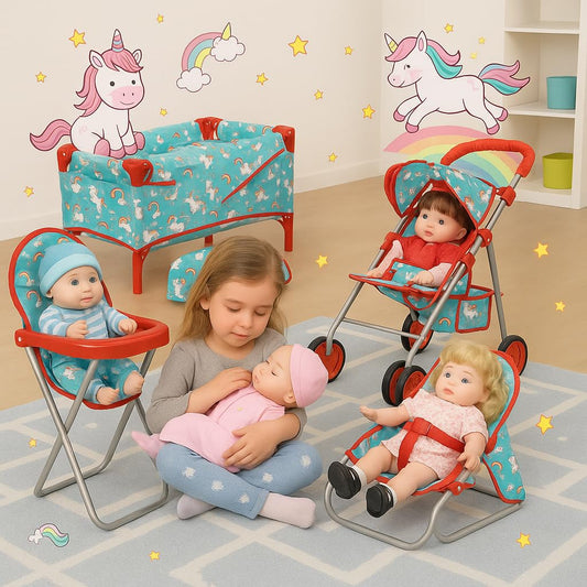 Fash n Kolor foldable doll bed for easy storage and pretend naps.