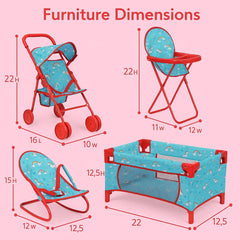 Fash n Kolor doll high chair for pretend feeding and tea parties.