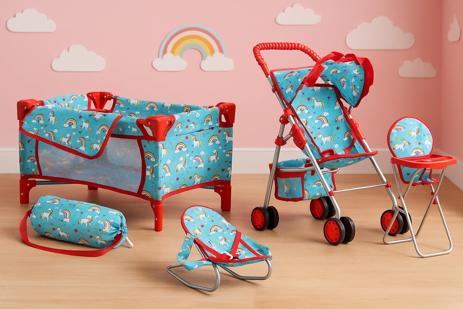 Fash n Kolor doll seat supports cozy seating during playtime.