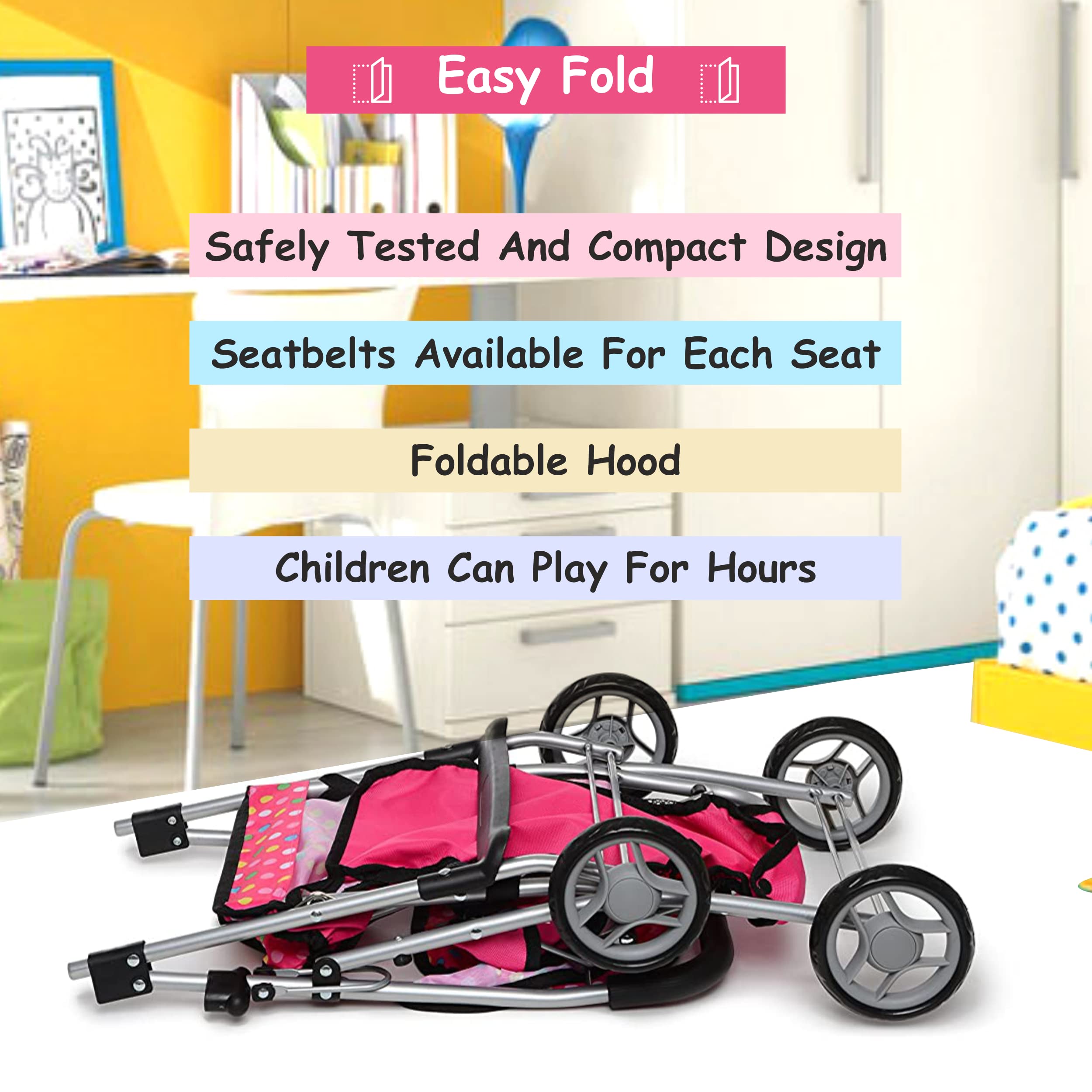 Fash n Kolor durable wheels support active play.