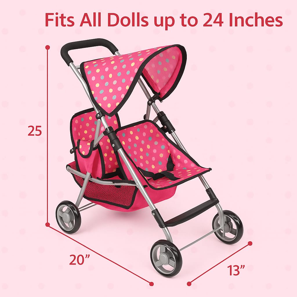 Fash n Kolor doll stroller with movable bassinet for twins.