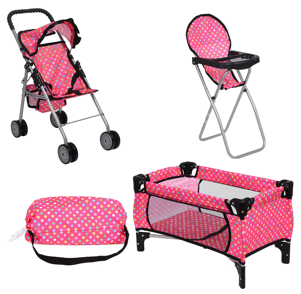 Fash N Kolor doll stroller pink, smooth push for imaginative play.
