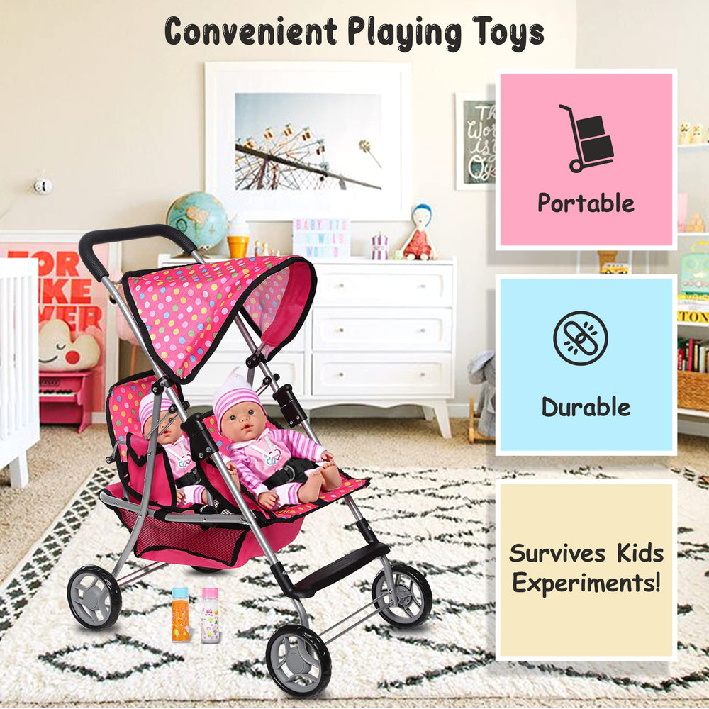 Fash n Kolor doll stroller storage basket for accessories.