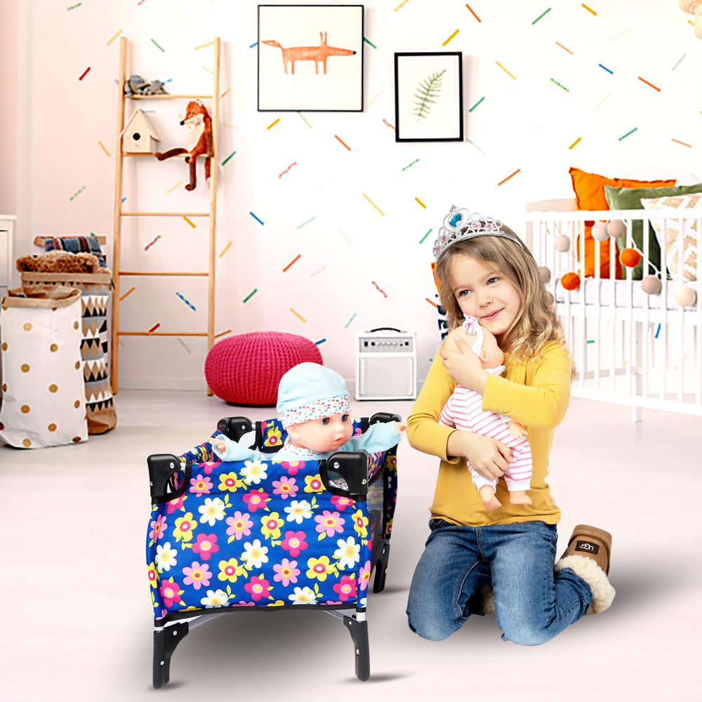 Fash N Kolor easy fold and compact travel crib for storage