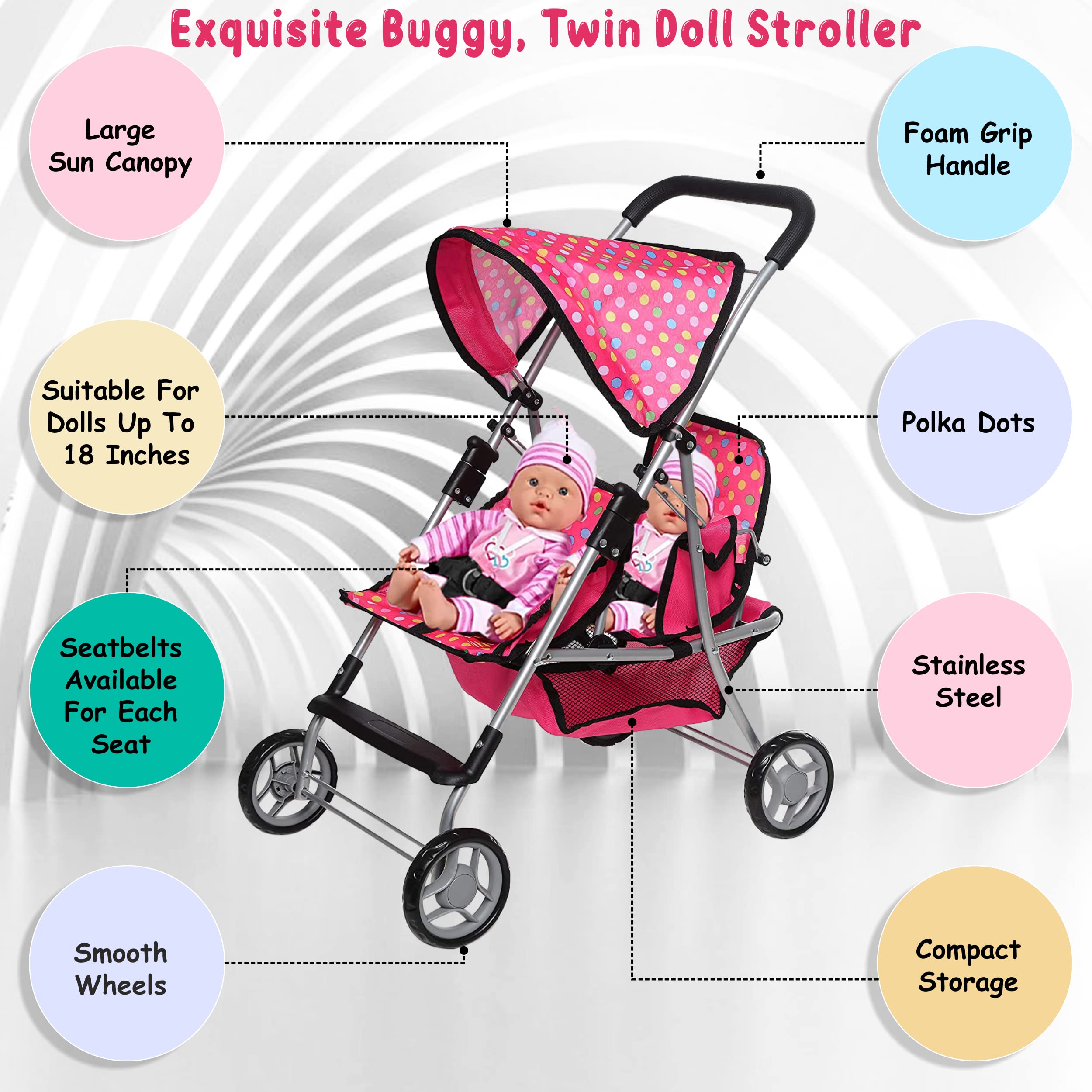 Fash n Kolor twin baby stroller ideal for siblings.