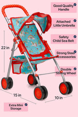 Fash N Kolor unicorn doll stroller hood open for pretend play.