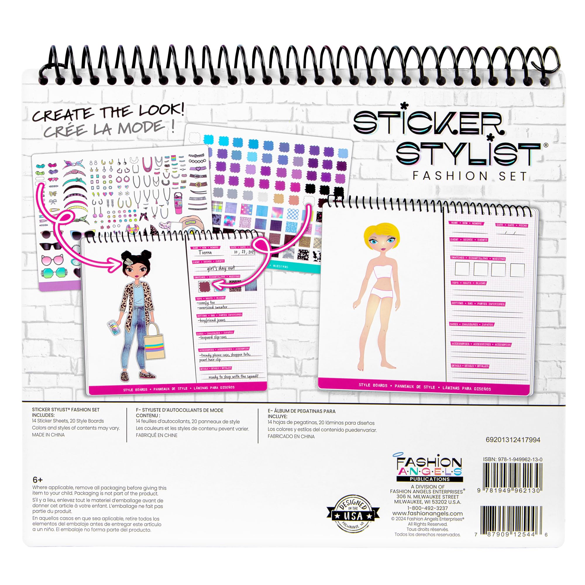 Fashion Angels activity book used in car for road trip fun.