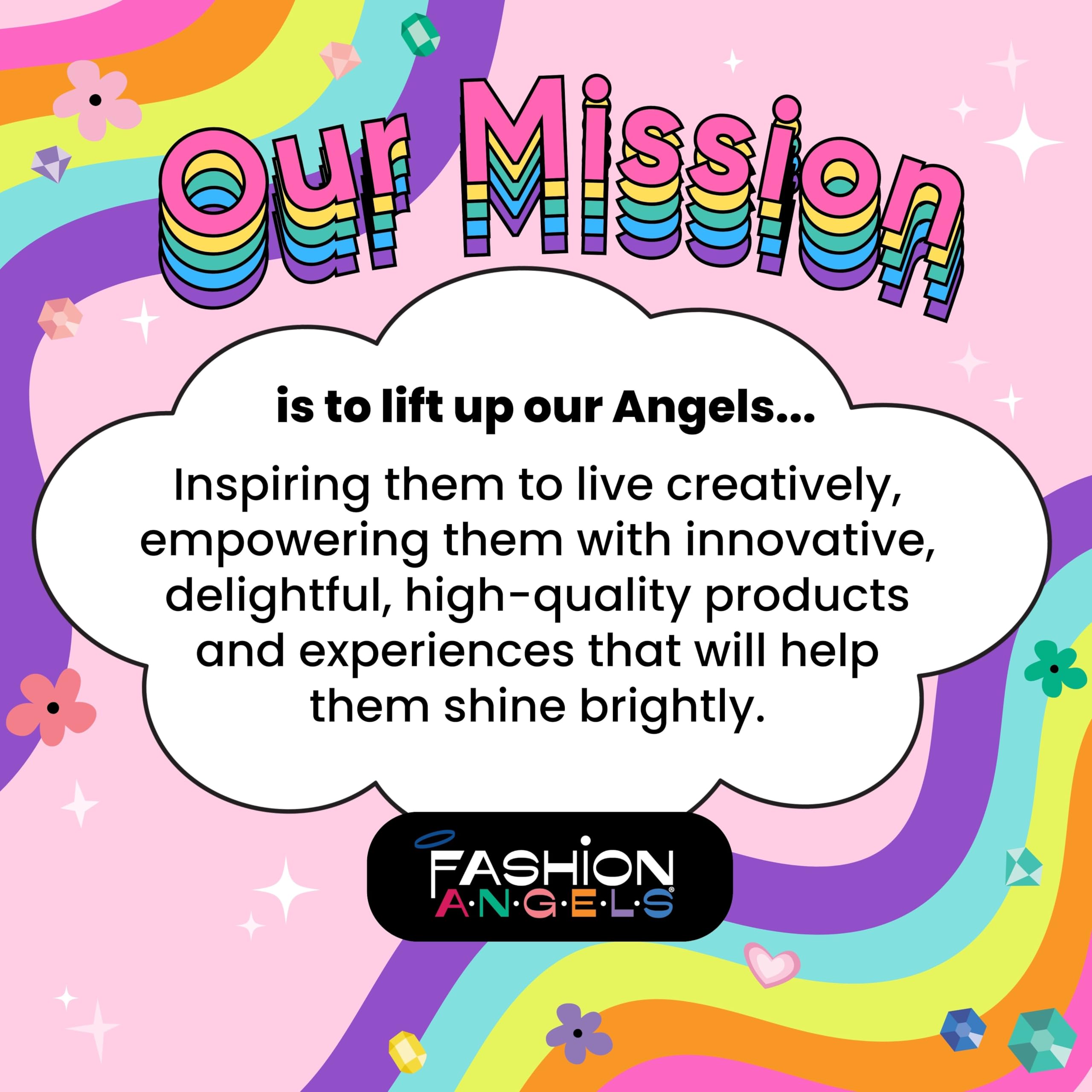 Fashion Angels packaging showing contents with USA design.
