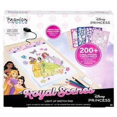 Fashion Angels Disney Princess white paper pad included for practicing designs.