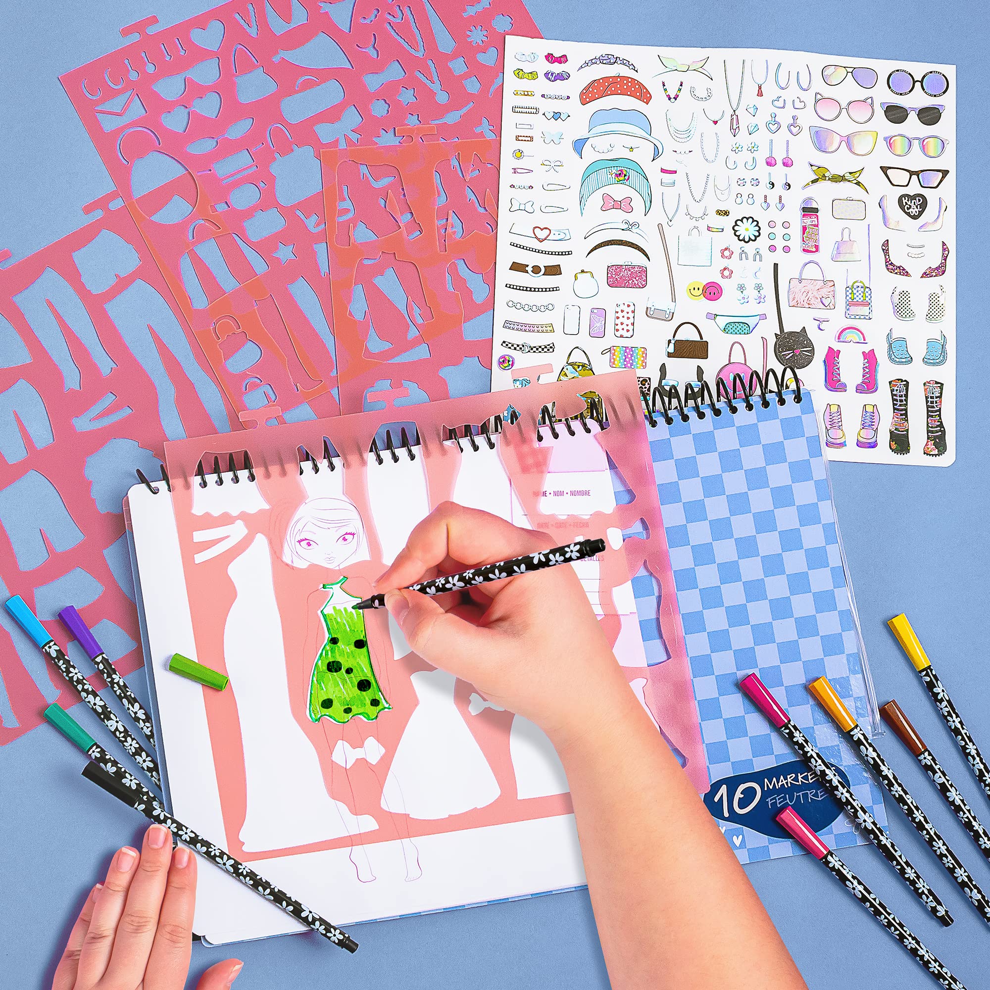Fashion Angels sticker sheets add color and personality to designs.