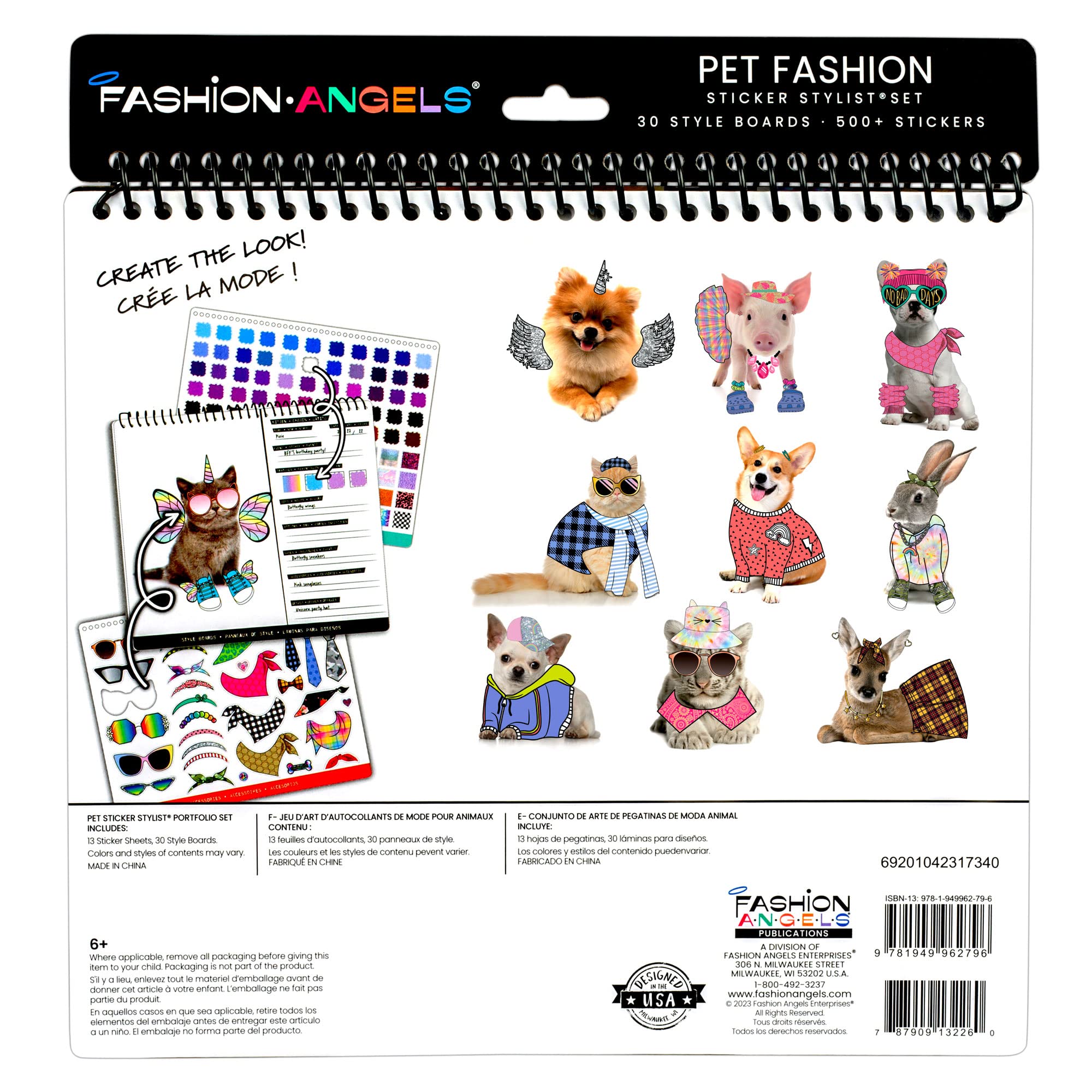 Fashion Angels Pet Fashion Sticker Stylist color-ideas page sparks palette choices
