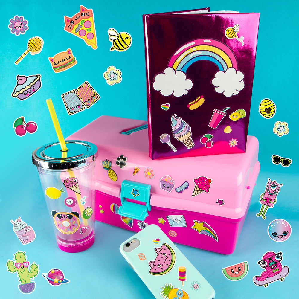 Fashion Angels mystery bundle pages filled with colorful stickers for crafts.
