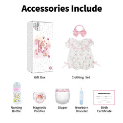 FASMAS Reborn doll birth certificate and gift box complete playset
