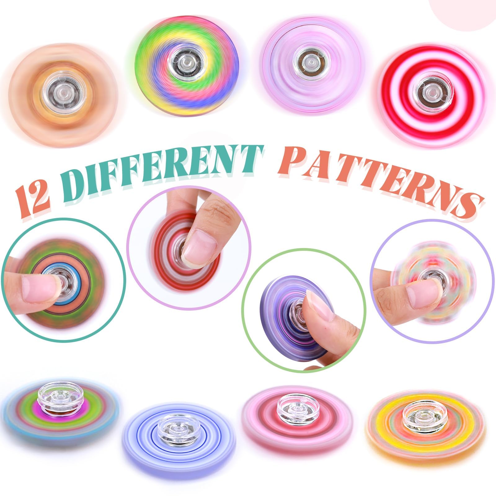 Fasray bulk packaging of 50 spinners for sharing and gifting.