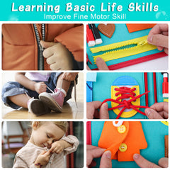 FASTSPOK Busy Board soft felt material ensures safe, comfortable play