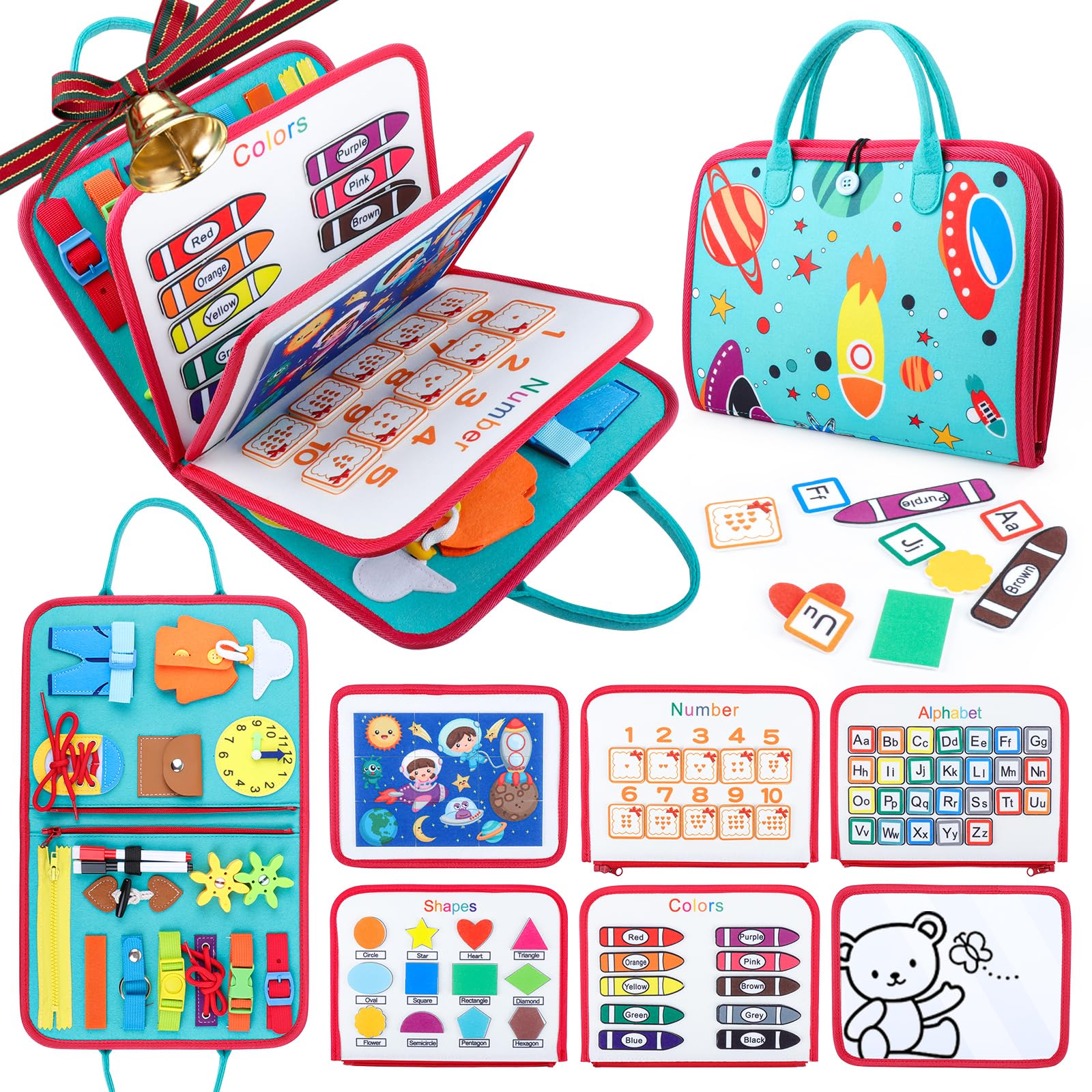FASTSPOK Busy Board zipper detail promotes fine motor skill development during play