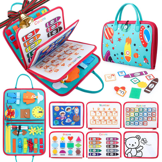 FASTSPOK Busy Board zipper detail promotes fine motor skill development during play