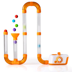Fat Brain Toys Air Toobz front view showing colorful modular play setup for airflow exploration