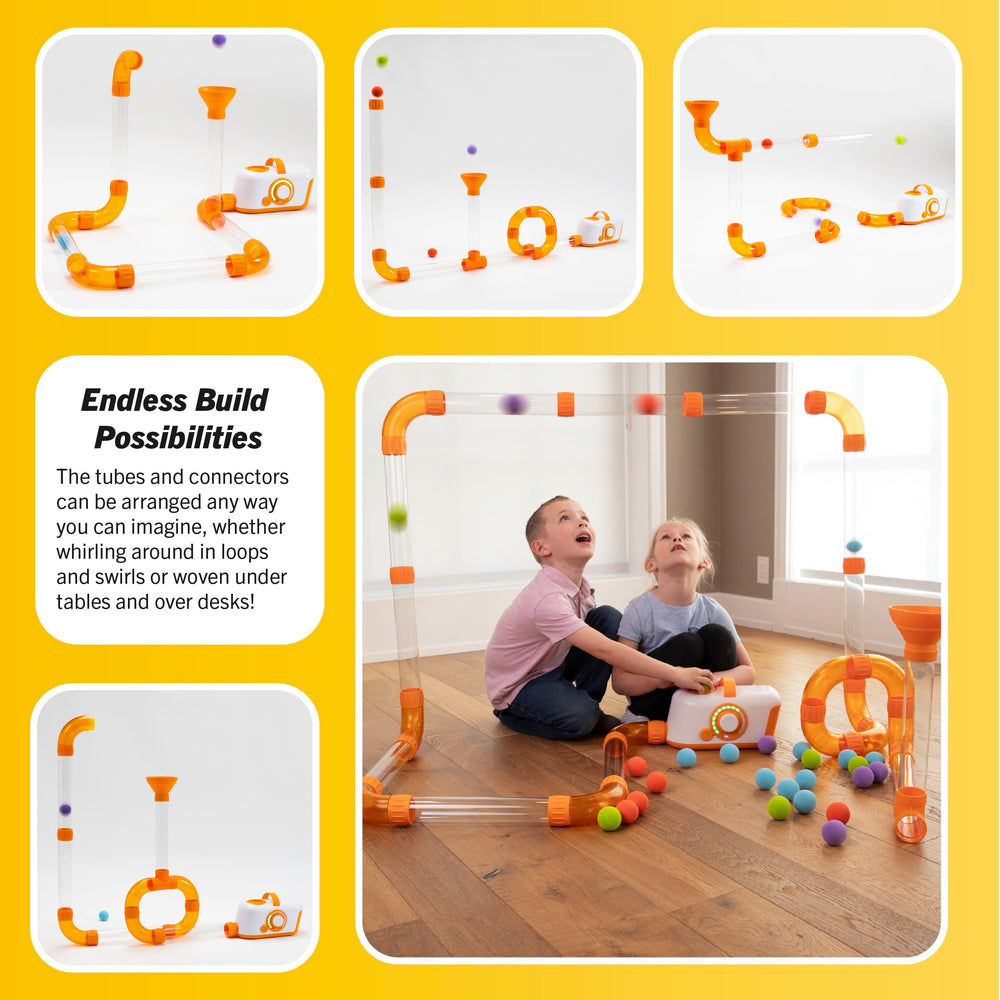 Safe, guarded design of Fat Brain Toys Air Toobz for family-friendly use