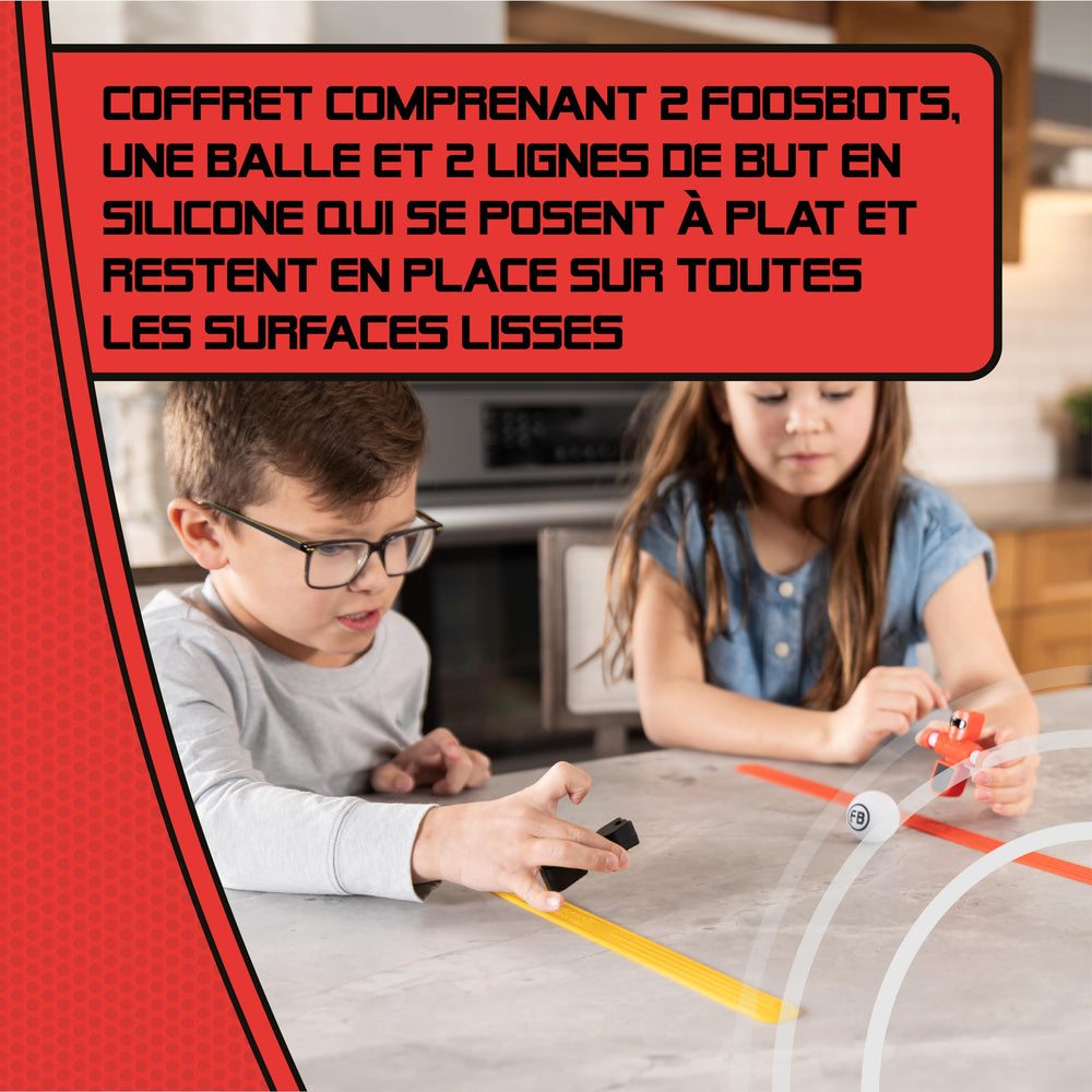 Fat Brain Toys Foosbots On The Go storage case snaps shut for easy cleanup.