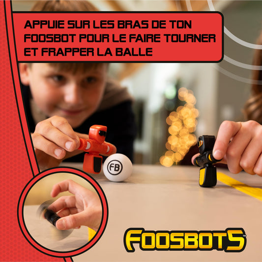 Fat Brain Toys Foosbots On The Go two-foosbots ready for friendly competition.