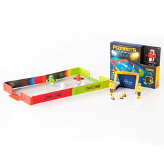 Fat Brain Toys Foosbots Stadium Battle Set front view for compact indoor play