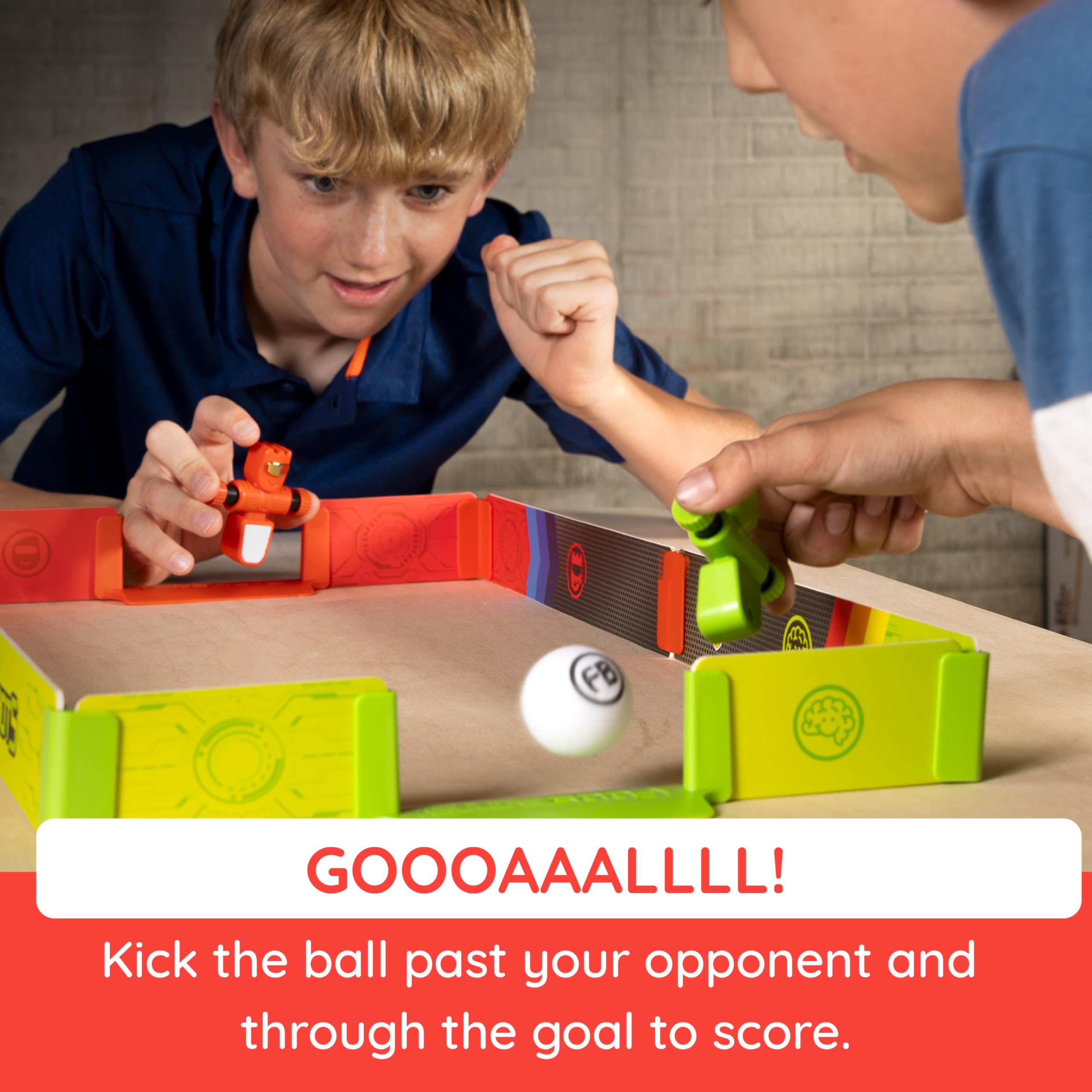 Foosbots Stadium assembly view highlights quick, tool-free setup
