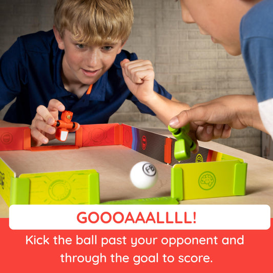 Foosbots Stadium assembly view highlights quick, tool-free setup