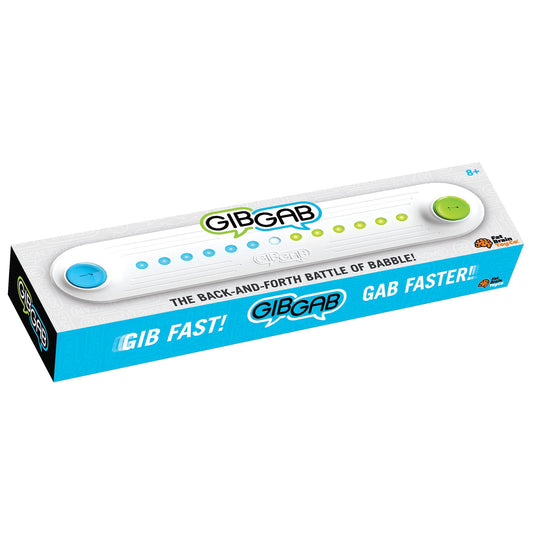 Fat Brain Toys GibGab quick-fire round highlights fast-paced word challenges for sharp reflexes.