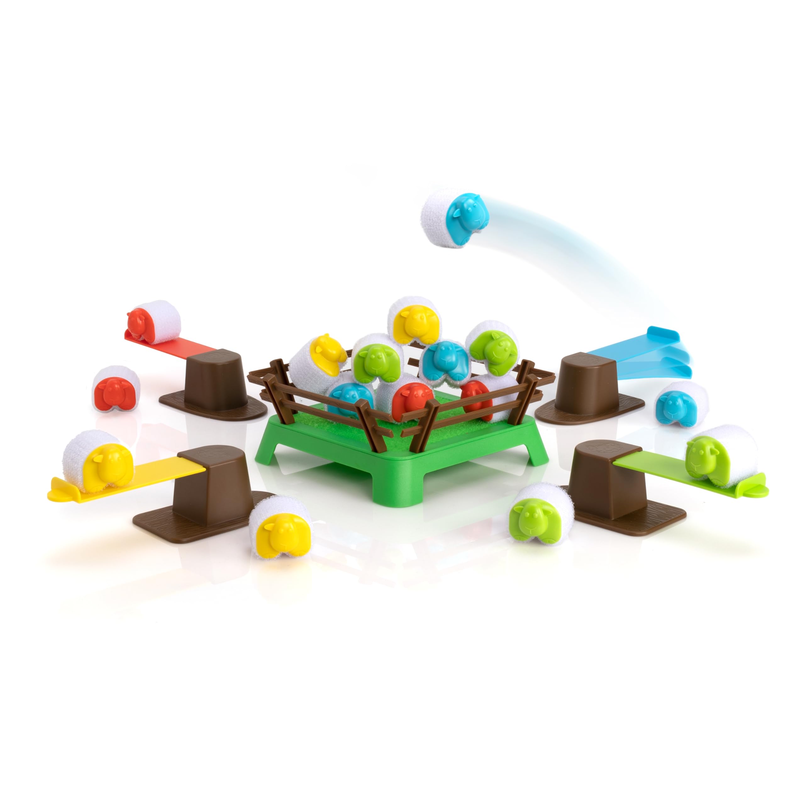 Fat Brain Toys Heap-O-Sheep catapult action for family night.