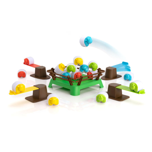 Fat Brain Toys Heap-O-Sheep catapult action for family night.