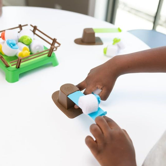 Heap-O-Sheep paddock scene promotes aiming and coordination.