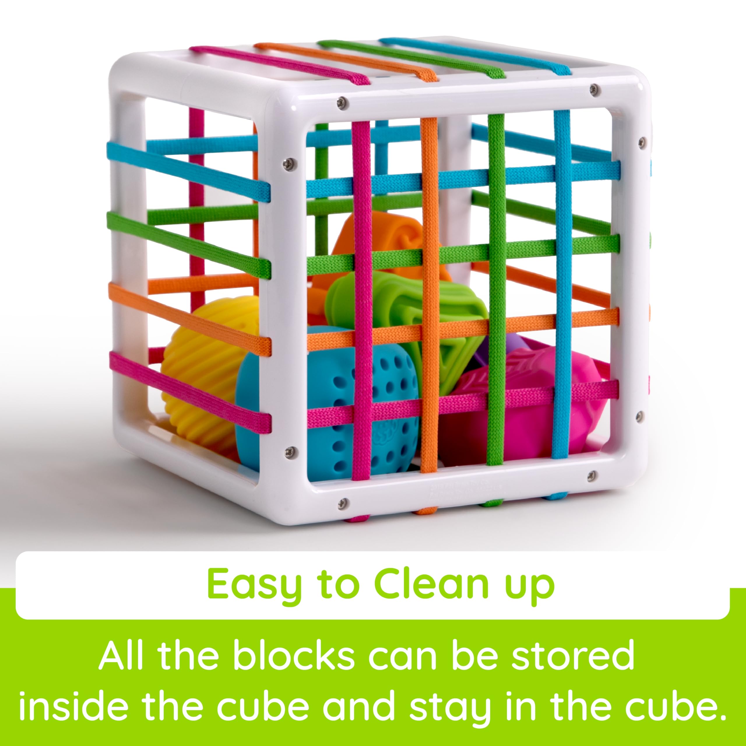InnyBin textured and smooth surfaces invite varied textures during play.