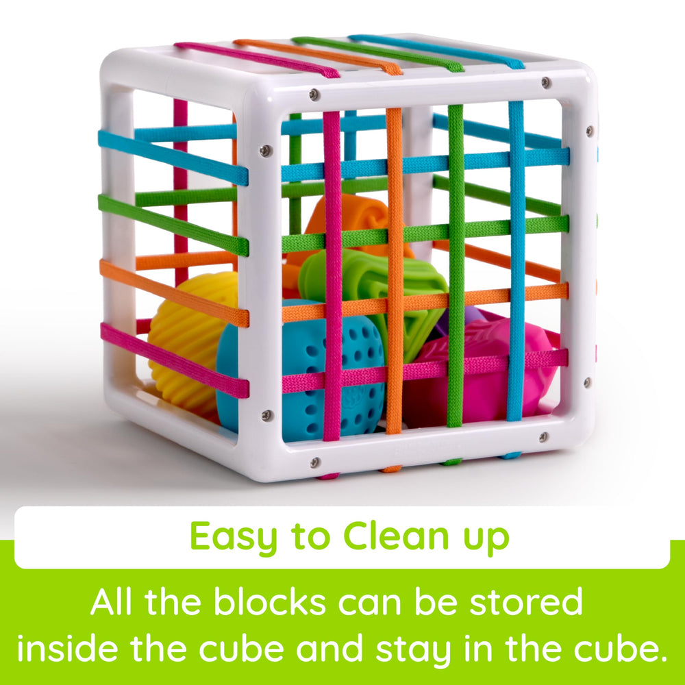 InnyBin textured and smooth surfaces invite varied textures during play.