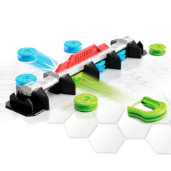 Fat Brain Toys Magshuto Knockout Rail ready for head-to-head play with magnetic slots