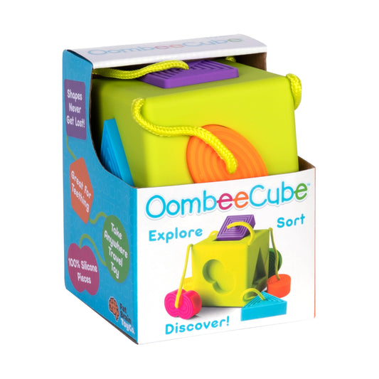 OombeeCube tethered shapes demonstrate safe, easy playtime.