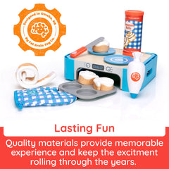 Fat Brain Toys Pretendables cinnamon roll plush material is soft and kid-friendly.