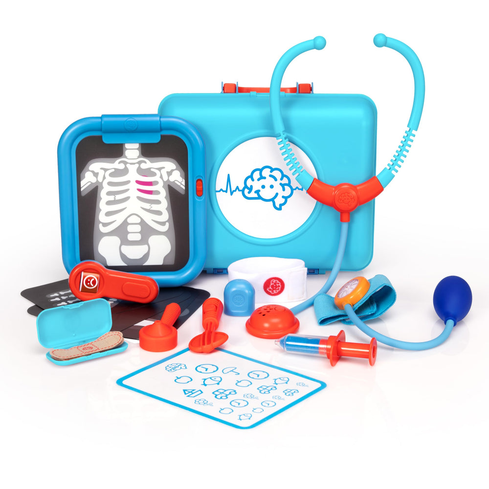 Fat Brain Toys Pretendables Doctor Playset use promotes imaginative play and storytelling