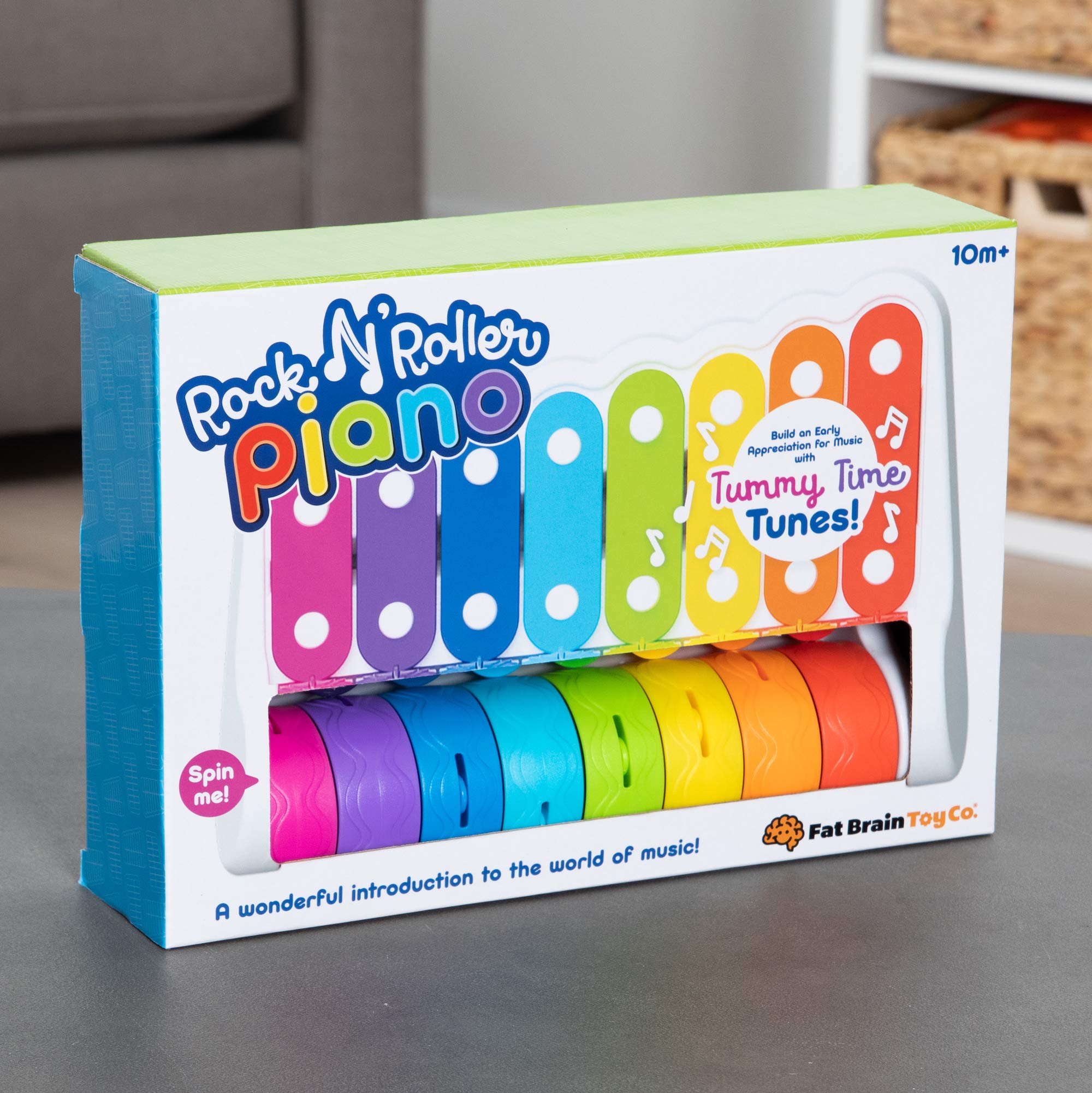 Mallet included with Fat Brain Toys Rock 'N Roller Piano for interactive play