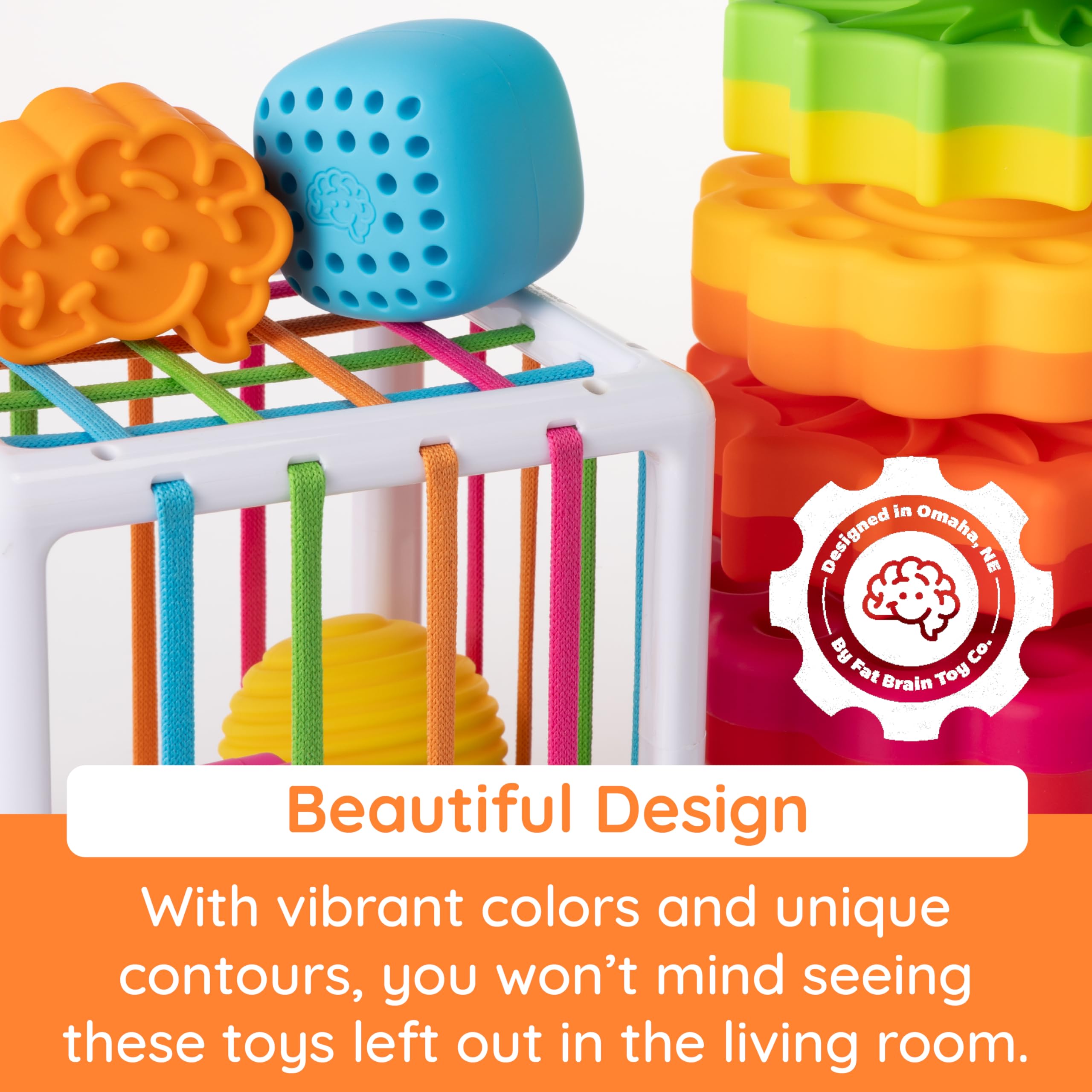 Fat Brain Toys Sensory Stack & Sort bundle supports curious babies and toddlers